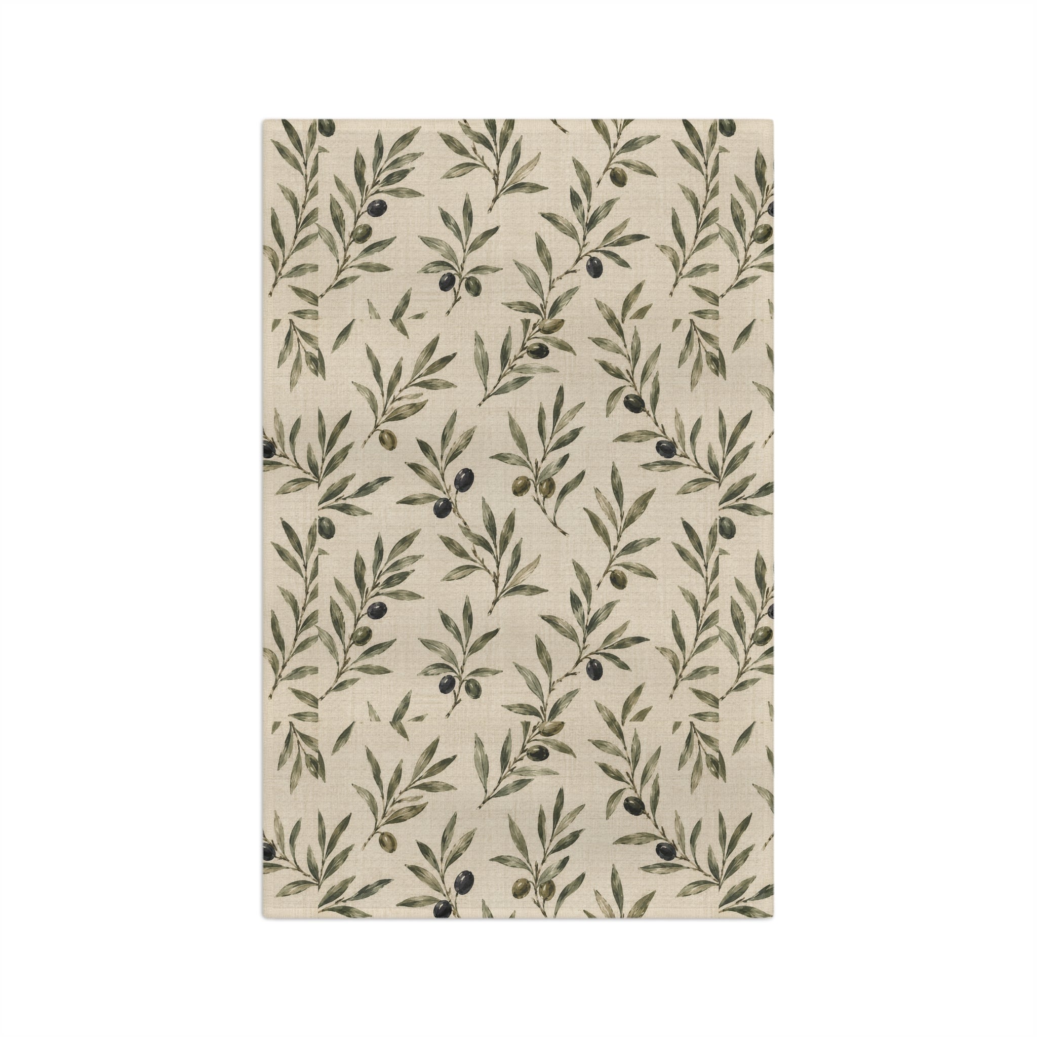 Olive Branch Microfiber Tea Towel — Botanical Kitchen Linen - Creations by Chris and Carlos