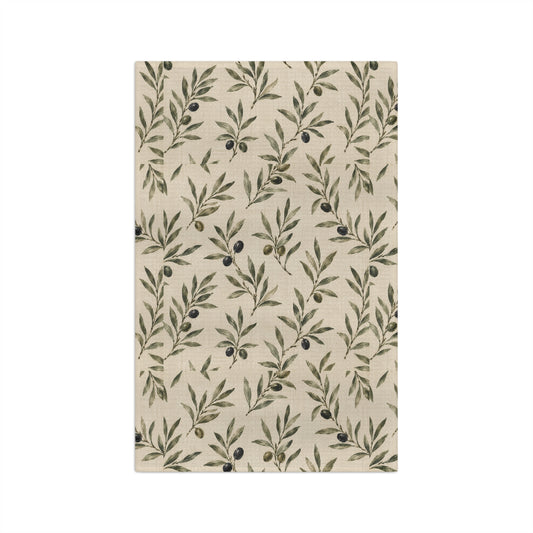 Olive Branch Microfiber Tea Towel — Botanical Kitchen Linen - Creations by Chris and Carlos