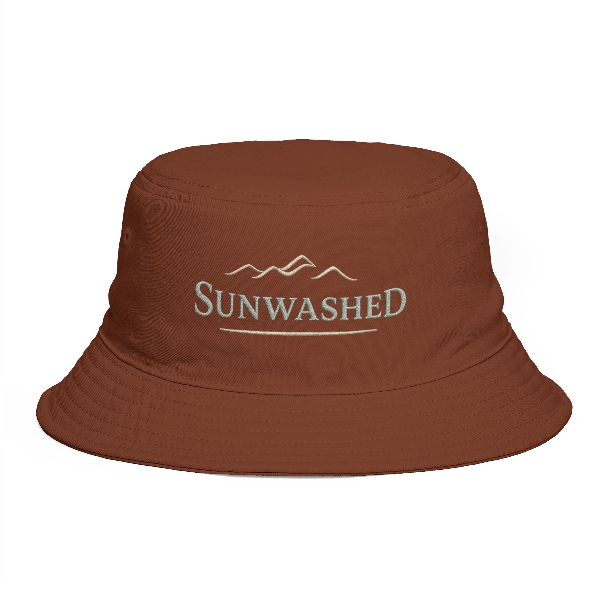Sunwashed Mountain Bucket Hat — Brown Outdoor Travel & Festival Sun Hat - Creations by Chris and Carlos