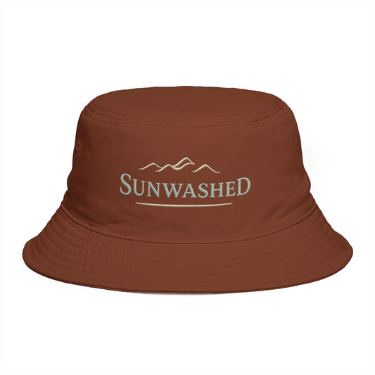 Sunwashed Mountain Bucket Hat — Brown Outdoor Travel & Festival Sun Hat - Creations by Chris and Carlos