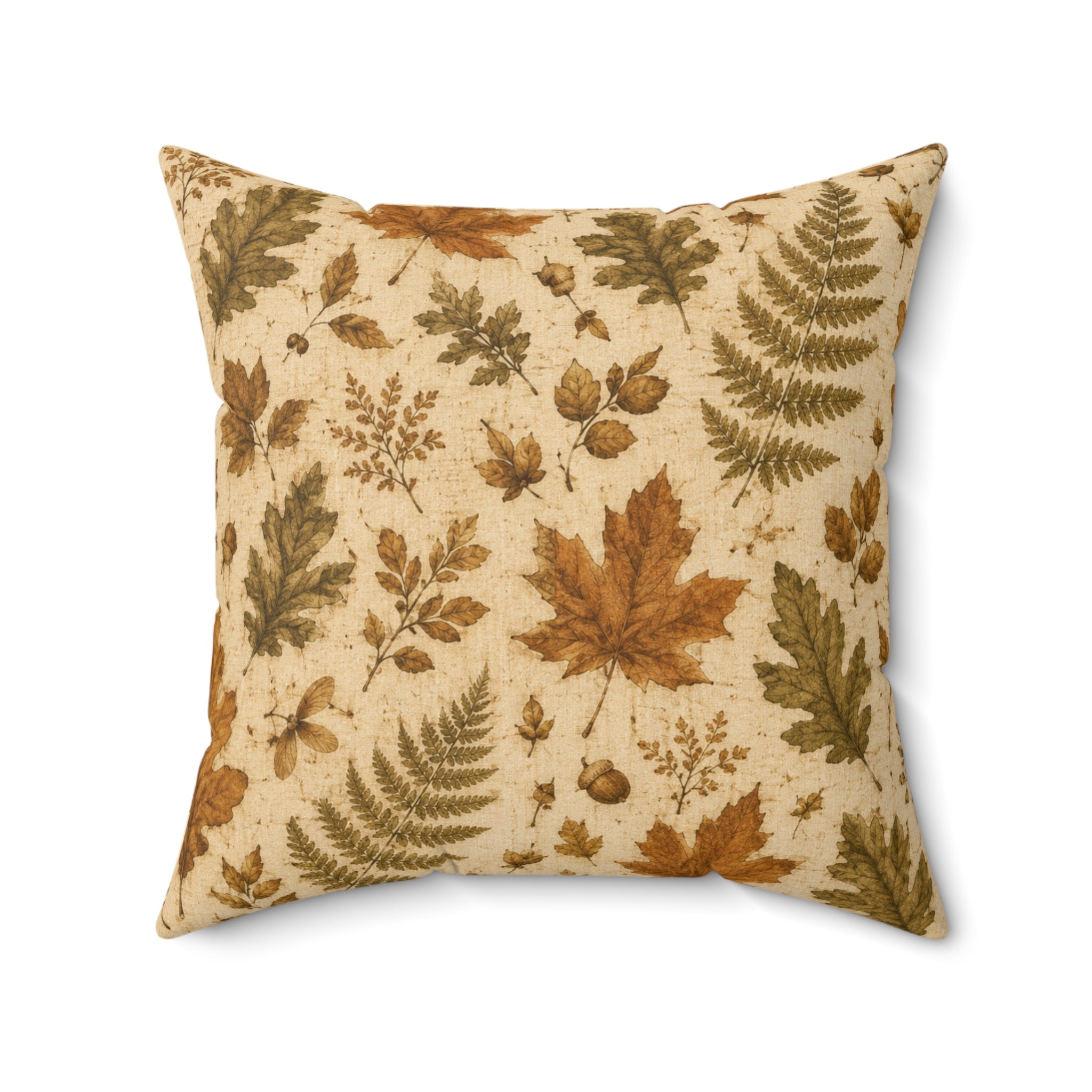Old Soul Harvest™ Pressed Autumn Leaves Throw Pillow - Throw Pillow from Old Soul Harvest Campfire Circle