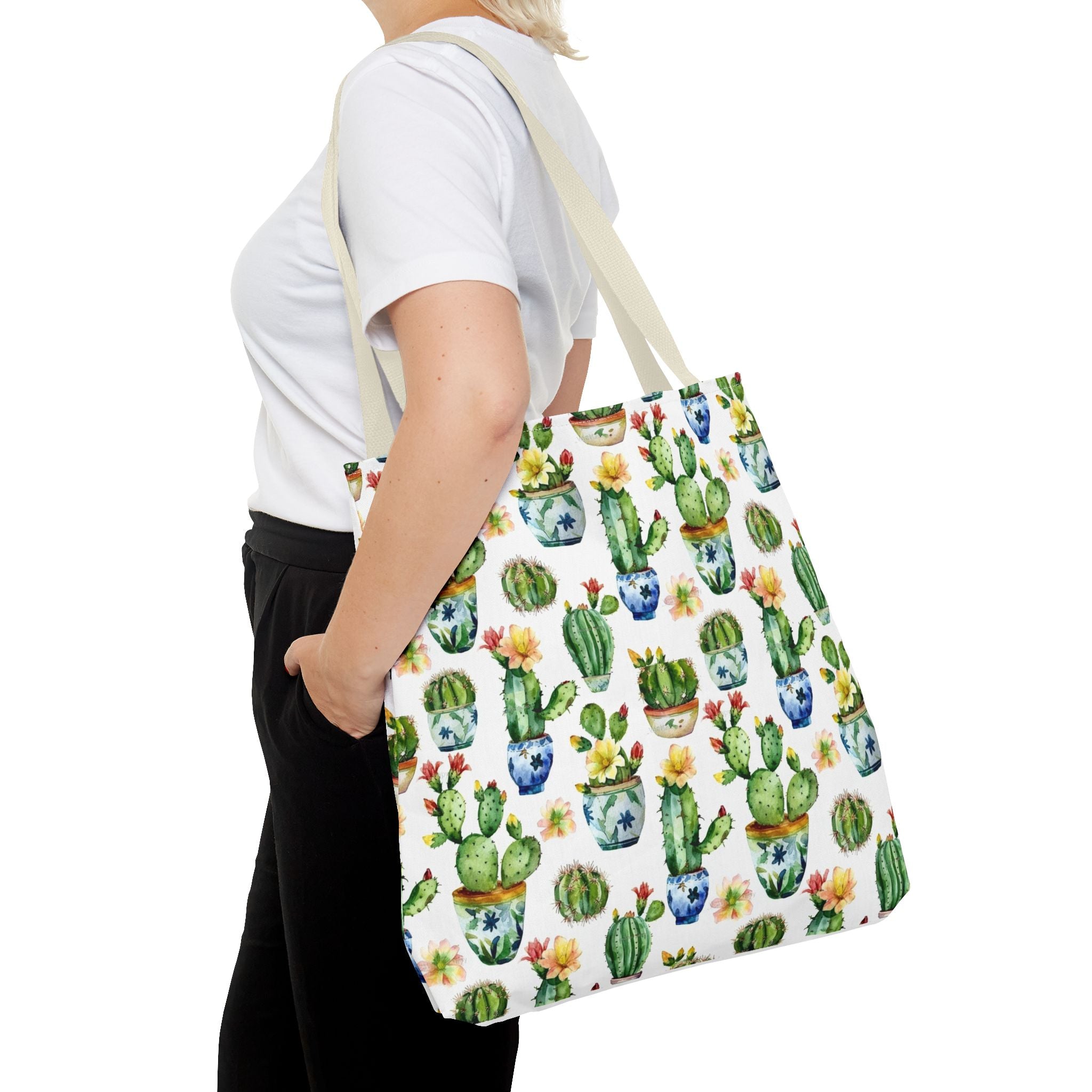 Sol y Alegría (Sun and Joy) Collection- Cactus Succulent Pattern Microfiber Blanket Soft Velveteen Throw for Home & Garden Lovers Cactus Watercolor Tote Bag – Floral Potted Succulent Pattern All-Over Print - Creations by Chris and Carlos