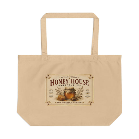 Honey House Mercantile Eco Tote — Vintage Honey Jar Market Tote - Creations by Chris and Carlos