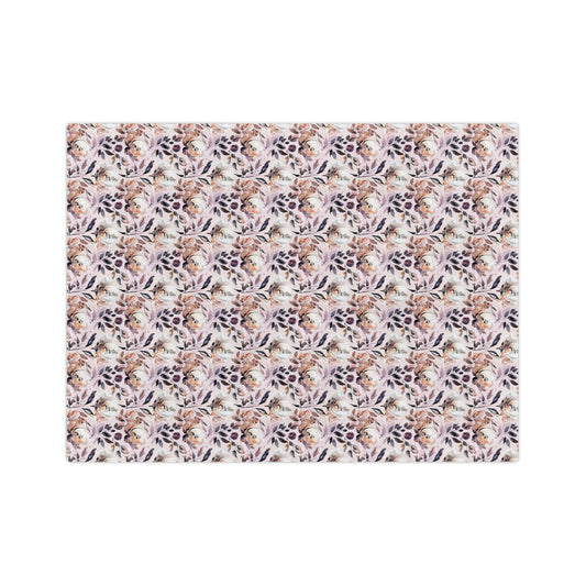 Floral Velveteen Microfiber Blanket — Soft Vintage Watercolor Bouquet Throw - Creations by Chris and Carlos