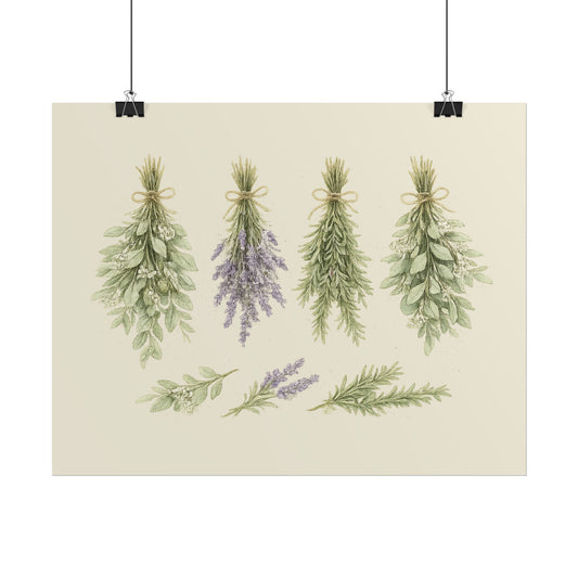 Herb Bundle Botanical Poster — Rolled Kitchen Wall Art - Creations by Chris and Carlos