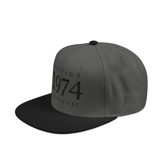 Personalize- 1974 Vintage Snapback Hat Embroidered Retro Athletic Baseball Cap - Creations by Chris and Carlos