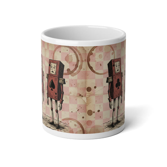20oz Jumbo Mug — Vintage Steampunk Playing Card Robot Coffee Cup - Creations by Chris and Carlos