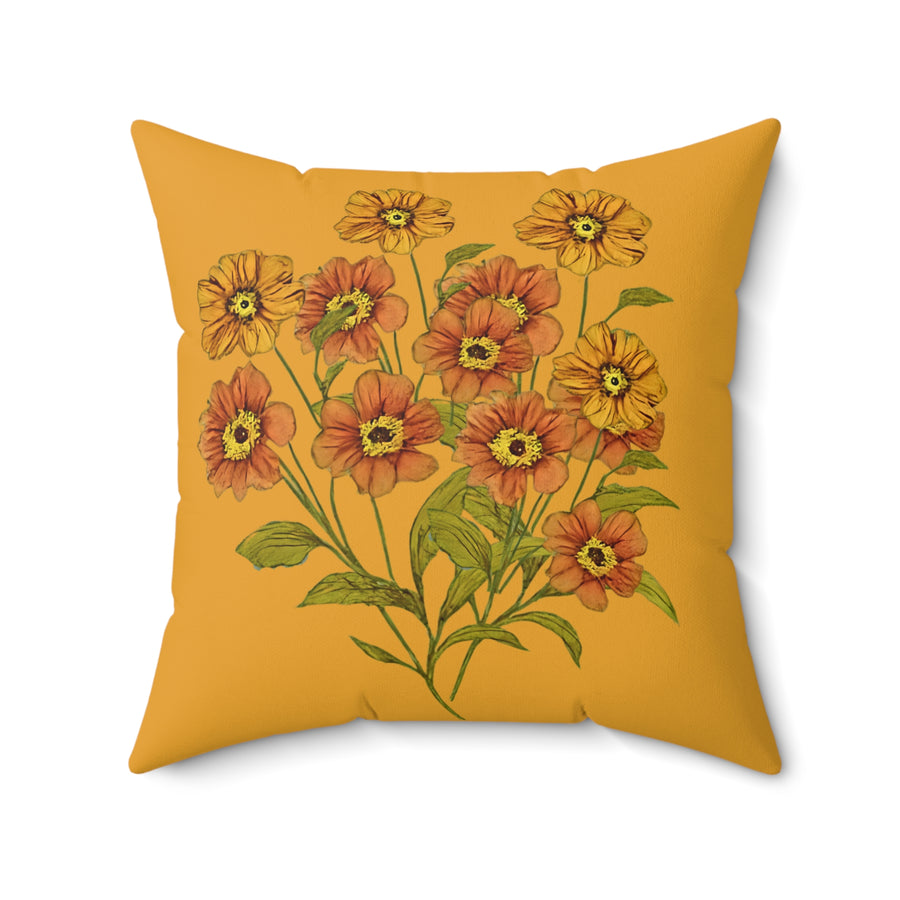 Floral Spun Polyester Square Pillow | Midnight Meadow Decorative Cushion, Home Decor, Spring Decor, Gift for Her, Anniversary Gift