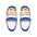 Women's Indoor Slippers - Blue Greek Key 'We Aim to Serve You' Novelty Comfort Slippers