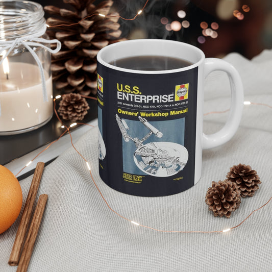USS Enterprise- White Ceramic Mug - Creations by Chris and Carlos