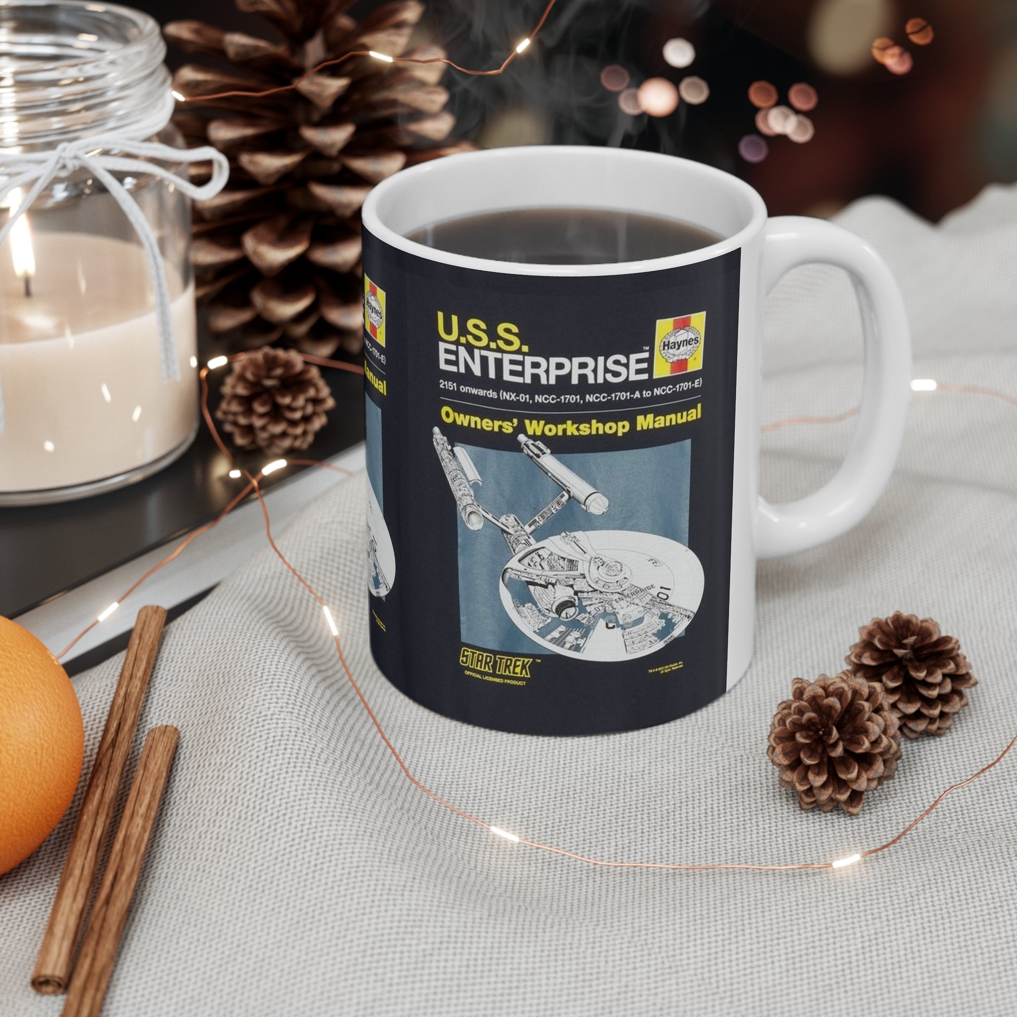 USS Enterprise- White Ceramic Mug - Creations by Chris and Carlos