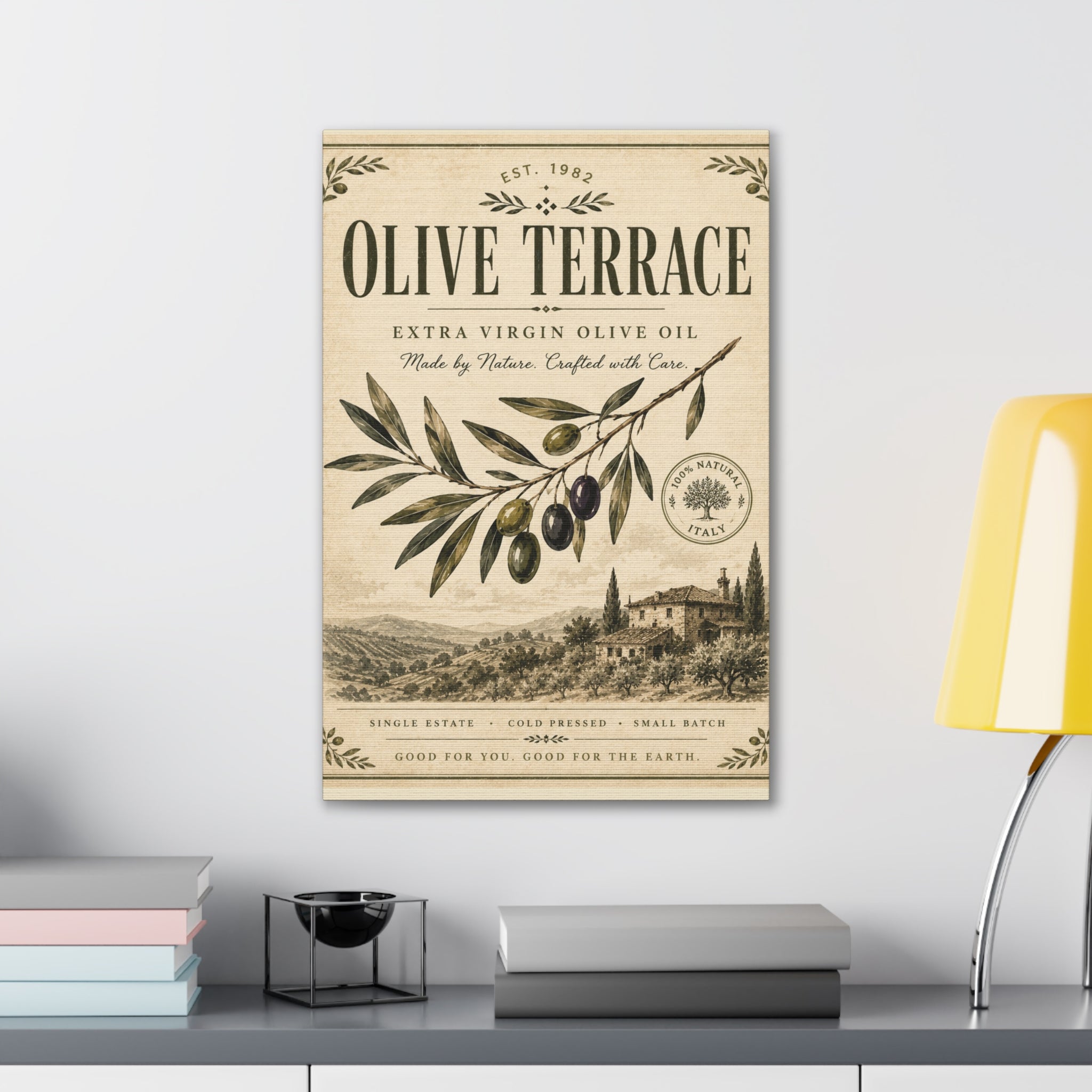 Olive Terrace Vintage Olive Oil Canvas Wall Art - Creations by Chris and Carlos