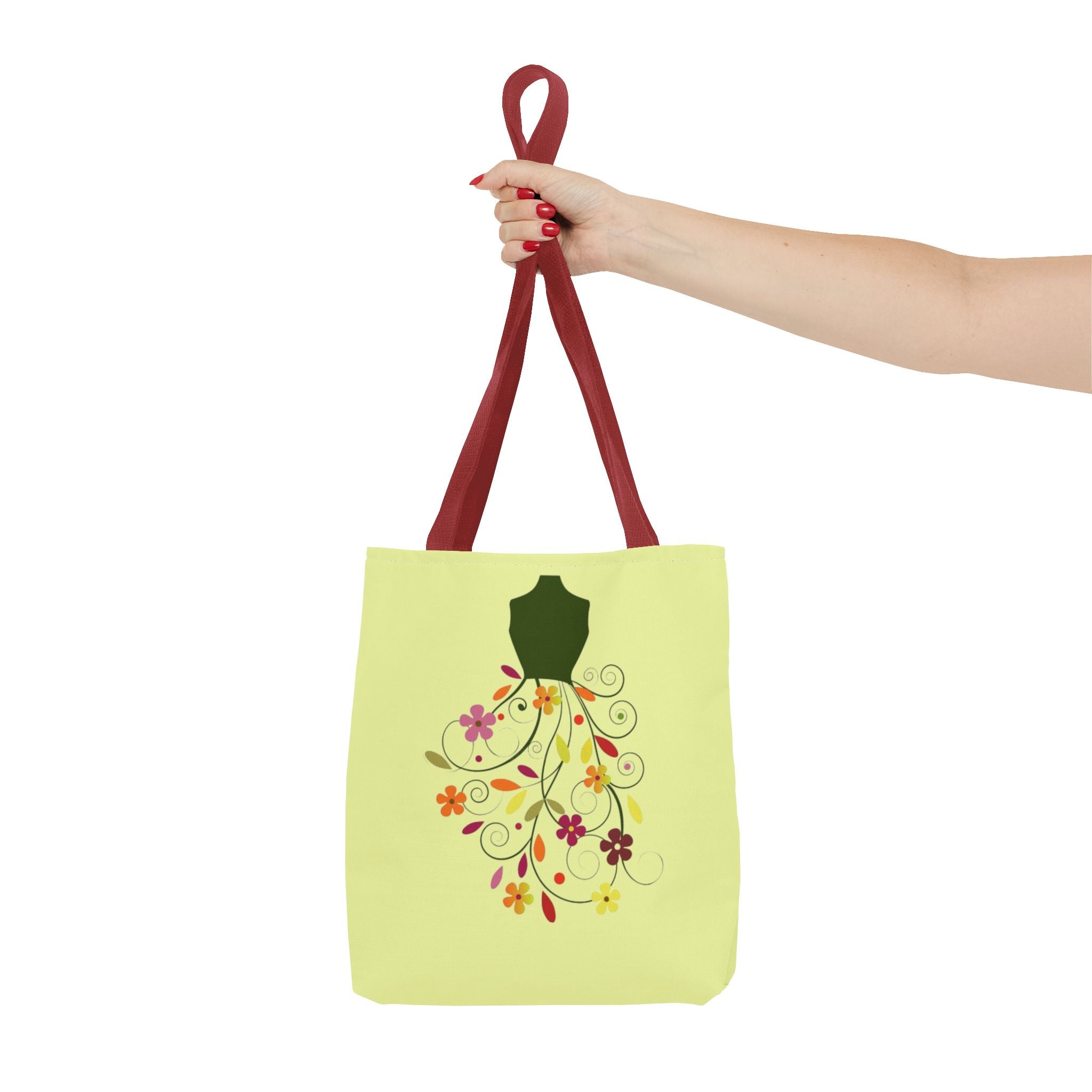 Floral Dressform Tote Bag – Spring Floral Pattern AOP Tote - Creations by Chris and Carlos