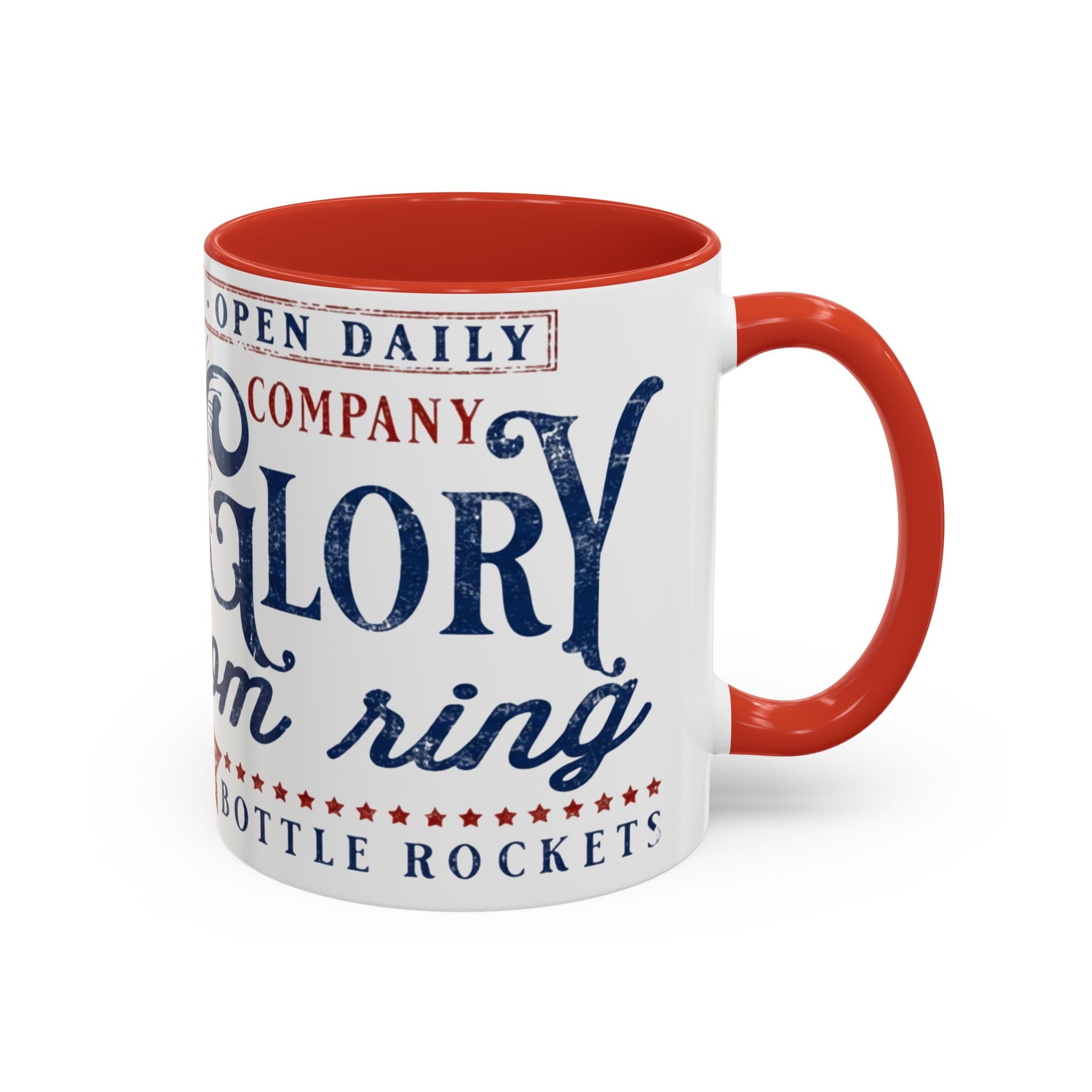 Patriotic 'Land of Glory' Accent Coffee Mug – Vintage 4th of July Americana Design - Creations by Chris and Carlos