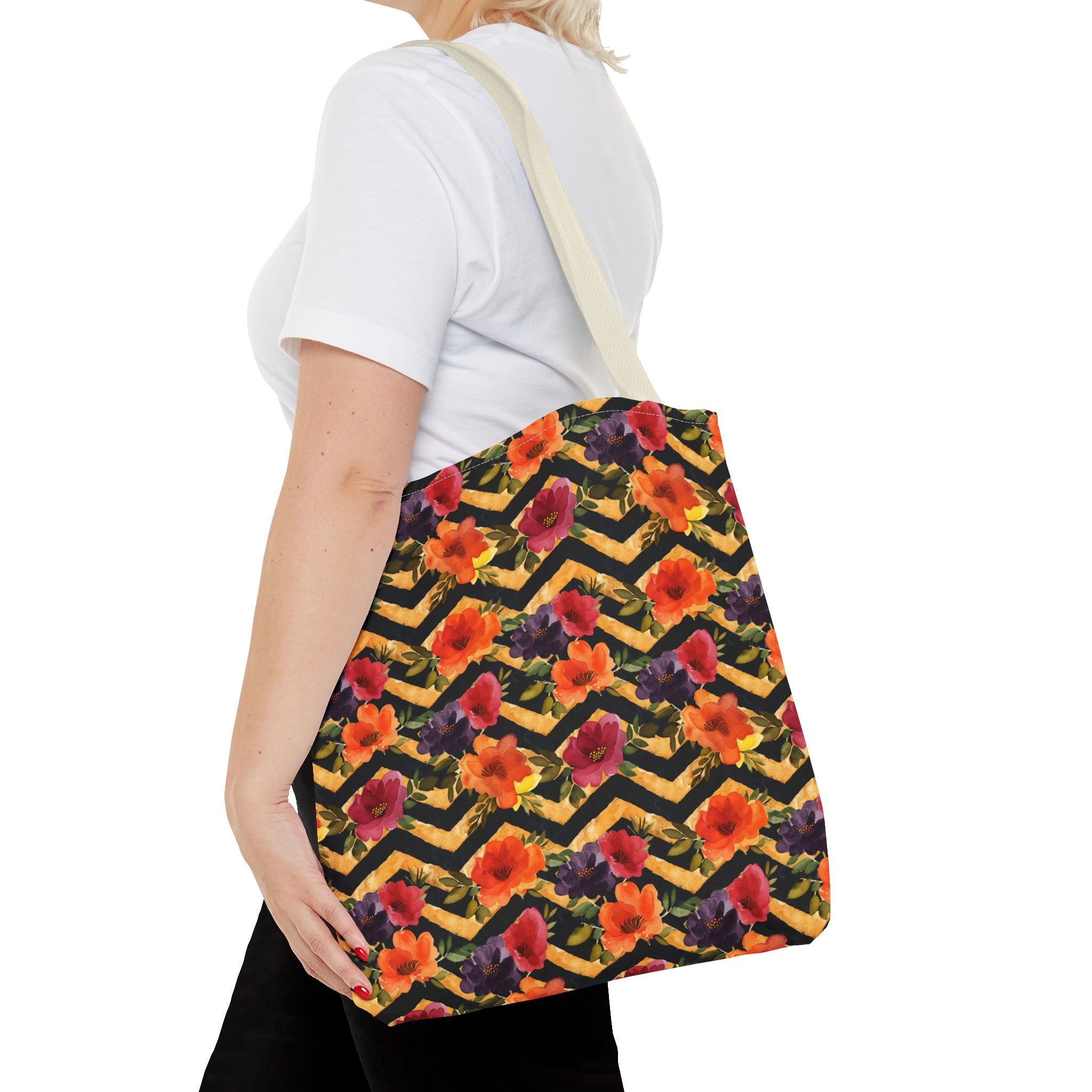 Sol y Alegría (Sun and Joy) Collection- Cactus Succulent Pattern Microfiber Blanket Soft Velveteen Throw for Home & Garden Lovers Floral Chevron Tote Bag — Bright Orange & Pink All-Over-Print Beach Shopper - Creations by Chris and Carlos
