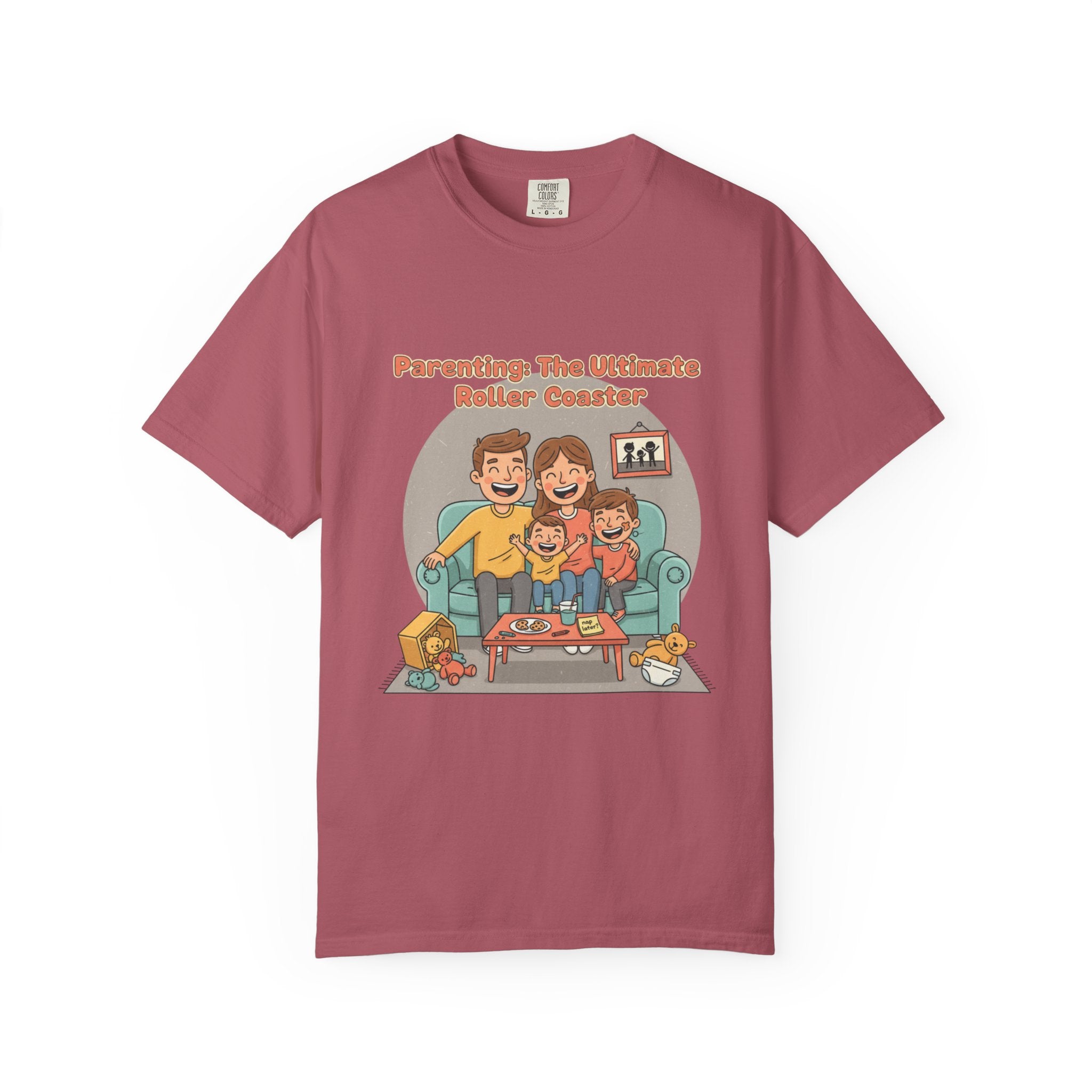 T-Shirt — "Parenting: The Ultimate Roller Coaster" Funny Retro Graphic Tee - Creations by Chris and Carlos