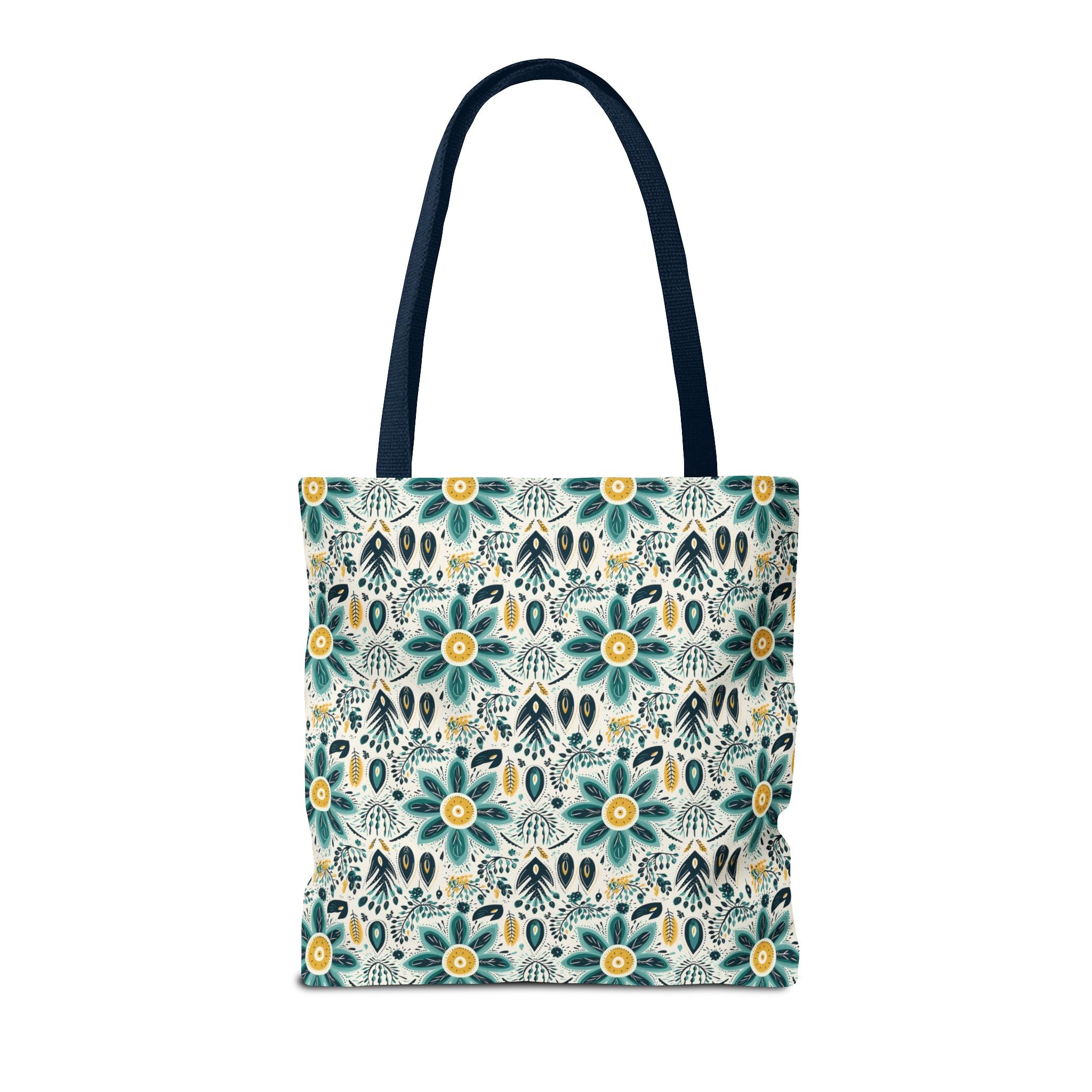 Sol y Alegría (Sun and Joy) Collection- Cactus Succulent Pattern Microfiber Blanket Soft Velveteen Throw for Home & Garden Lovers Floral Folk Art Tote Bag — Teal & Mustard All-Over Print - Creations by Chris and Carlos