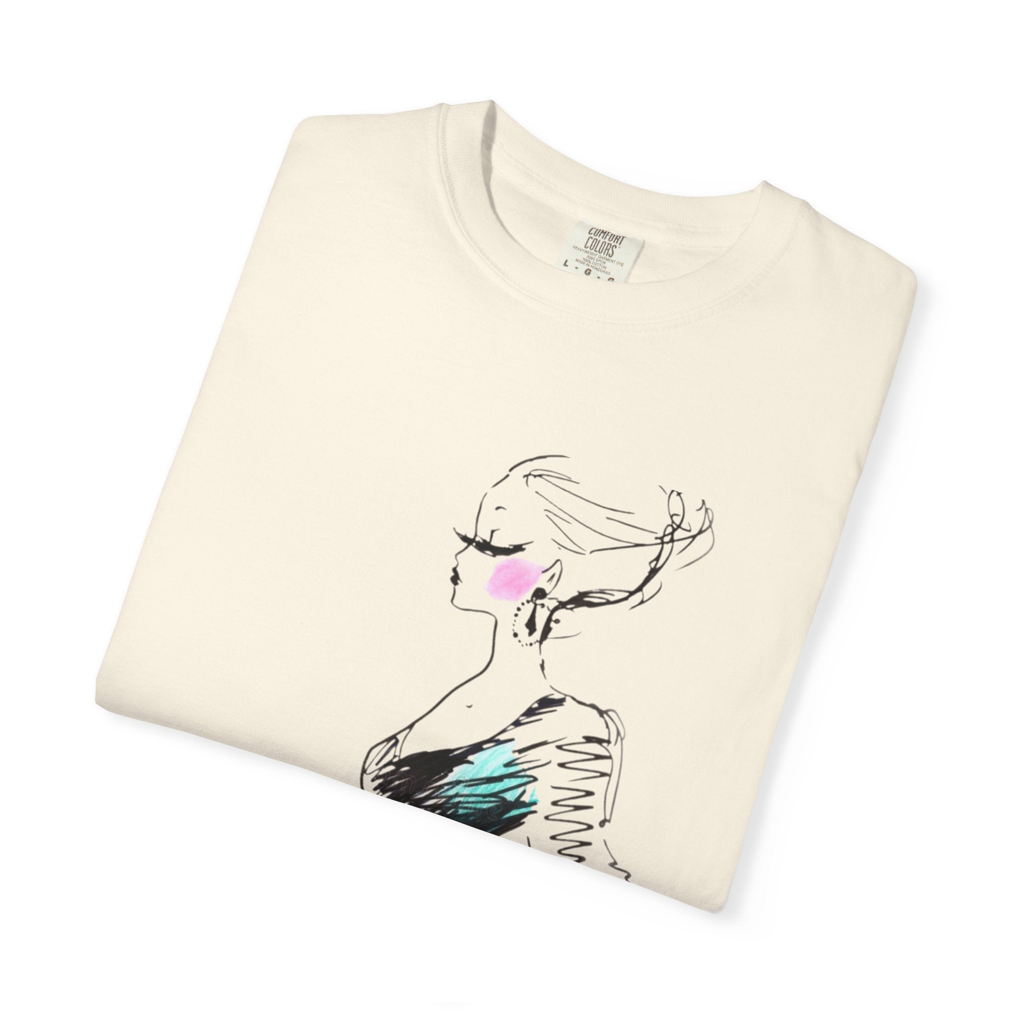 Fashion Sketch T-Shirt – Hand-Drawn Dress Illustration Tee - Creations by Chris and Carlos