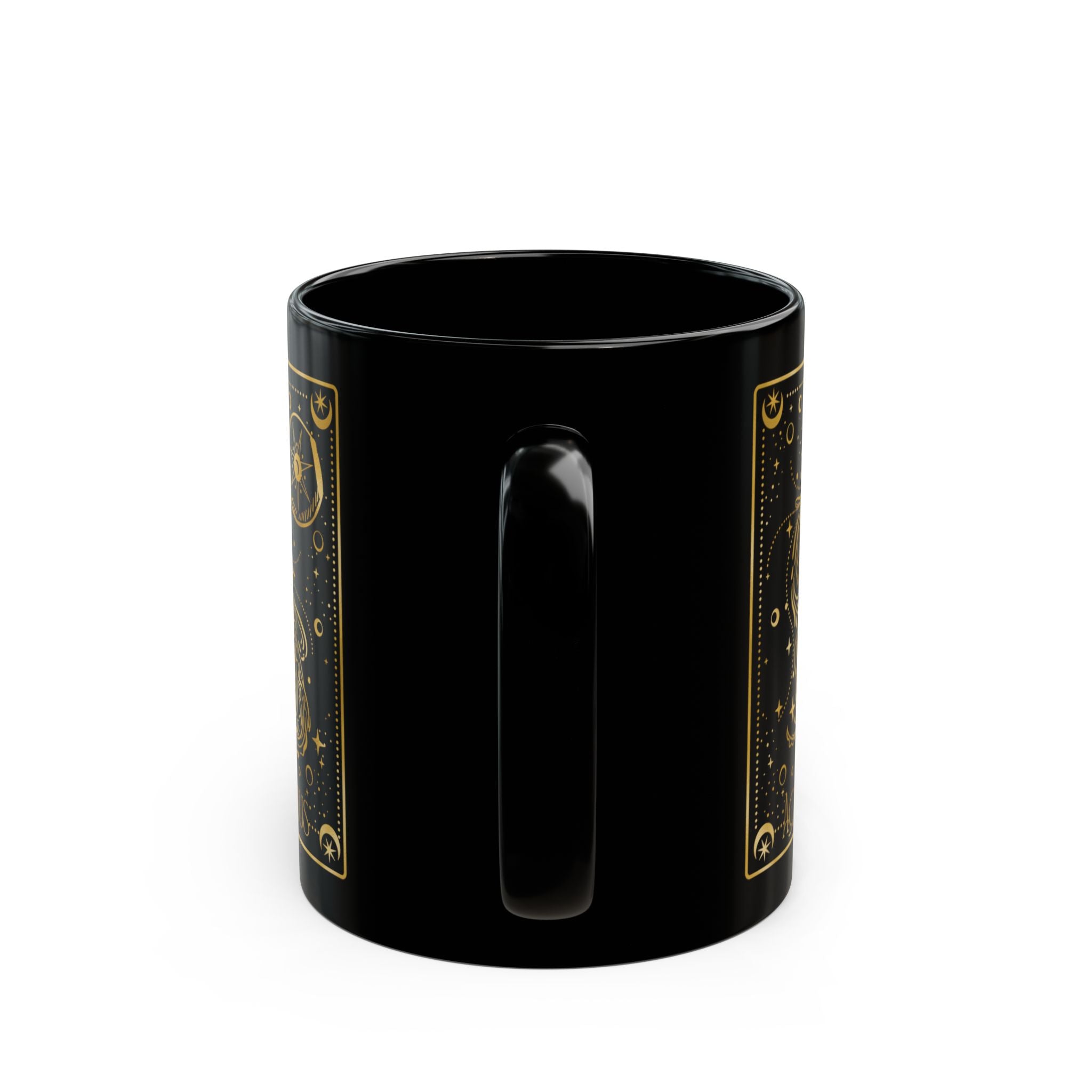 Aquarius Gold Foil Zodiac Mug — Black Ceramic Astrology Coffee Cup - Creations by Chris and Carlos