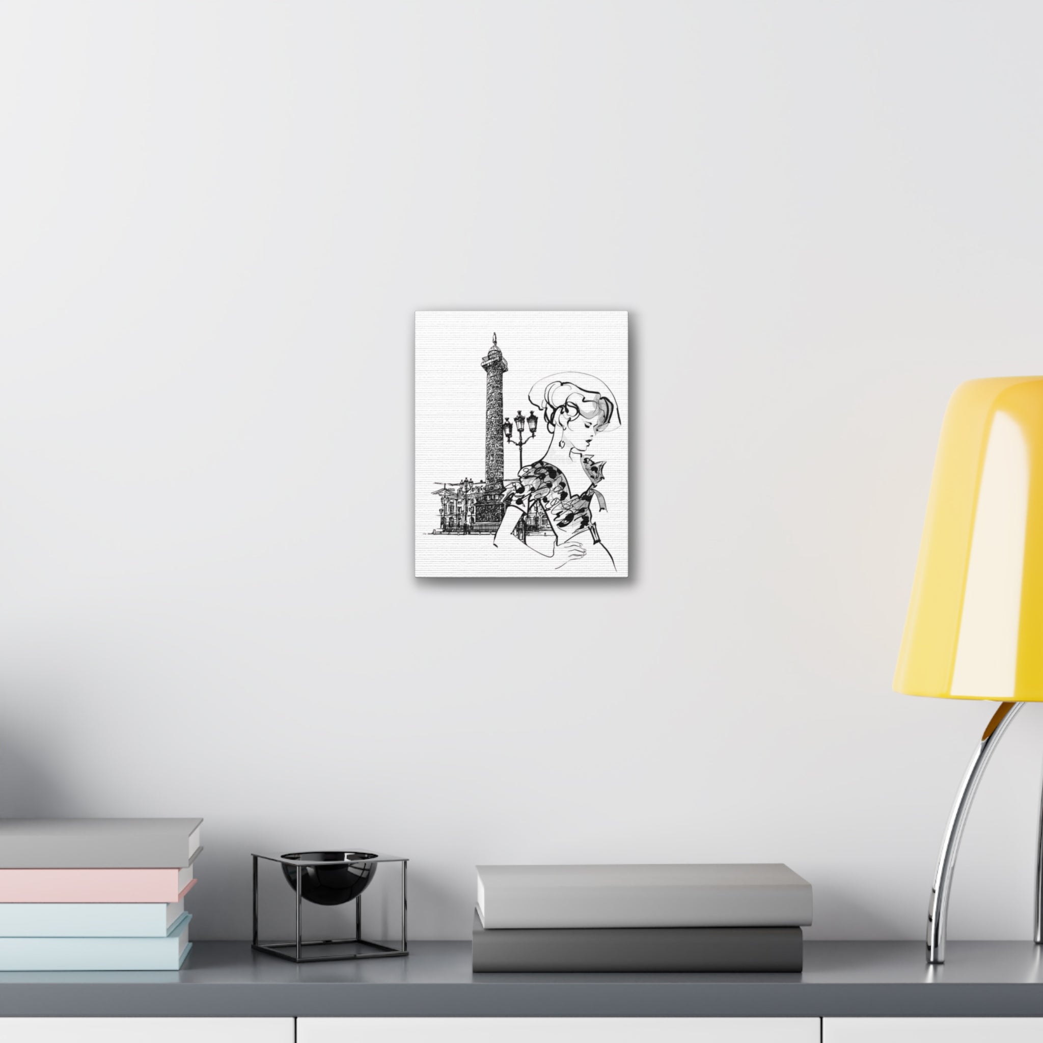 Parisian Fashion Sketch Canvas Stretched Art Print - Creations by Chris and Carlos