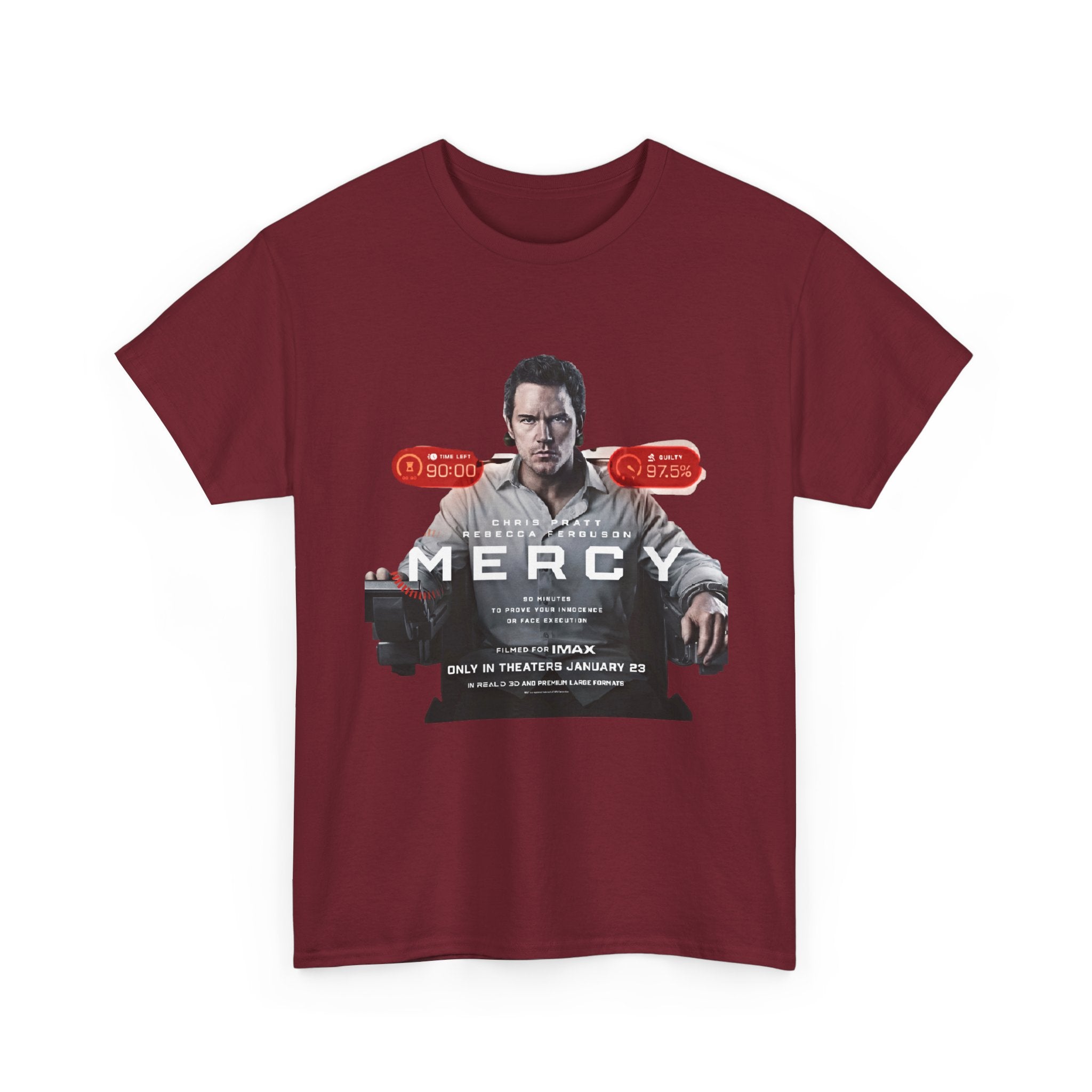 Mercy Movie Poster T‑Shirt — Thriller Film Graphic Tee - Creations by Chris and Carlos