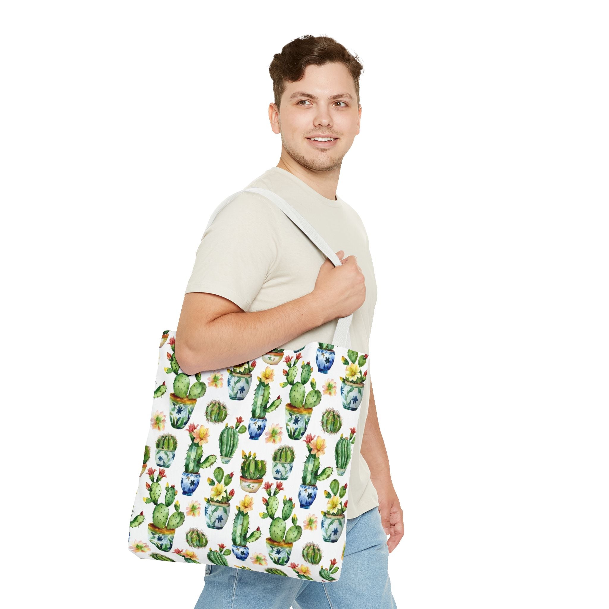 Sol y Alegría (Sun and Joy) Collection- Cactus Succulent Pattern Microfiber Blanket Soft Velveteen Throw for Home & Garden Lovers Cactus Watercolor Tote Bag – Floral Potted Succulent Pattern All-Over Print - Creations by Chris and Carlos