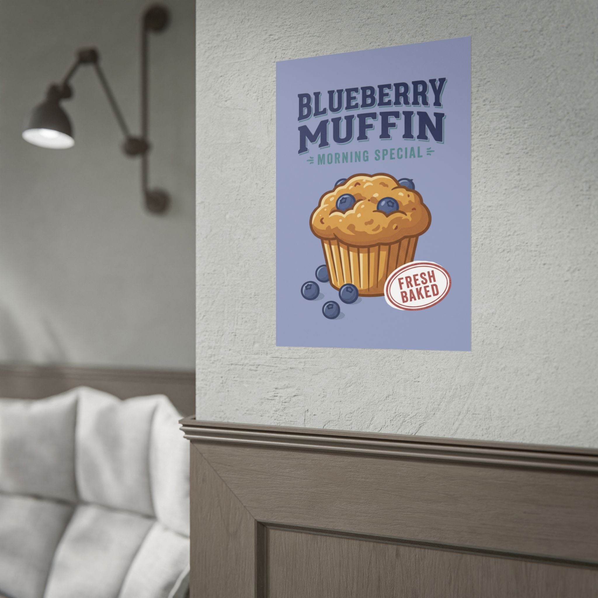 Blueberry Muffin Poster - 'Morning Special' Fresh Baked Kitchen Wall Art - Creations by Chris and Carlos