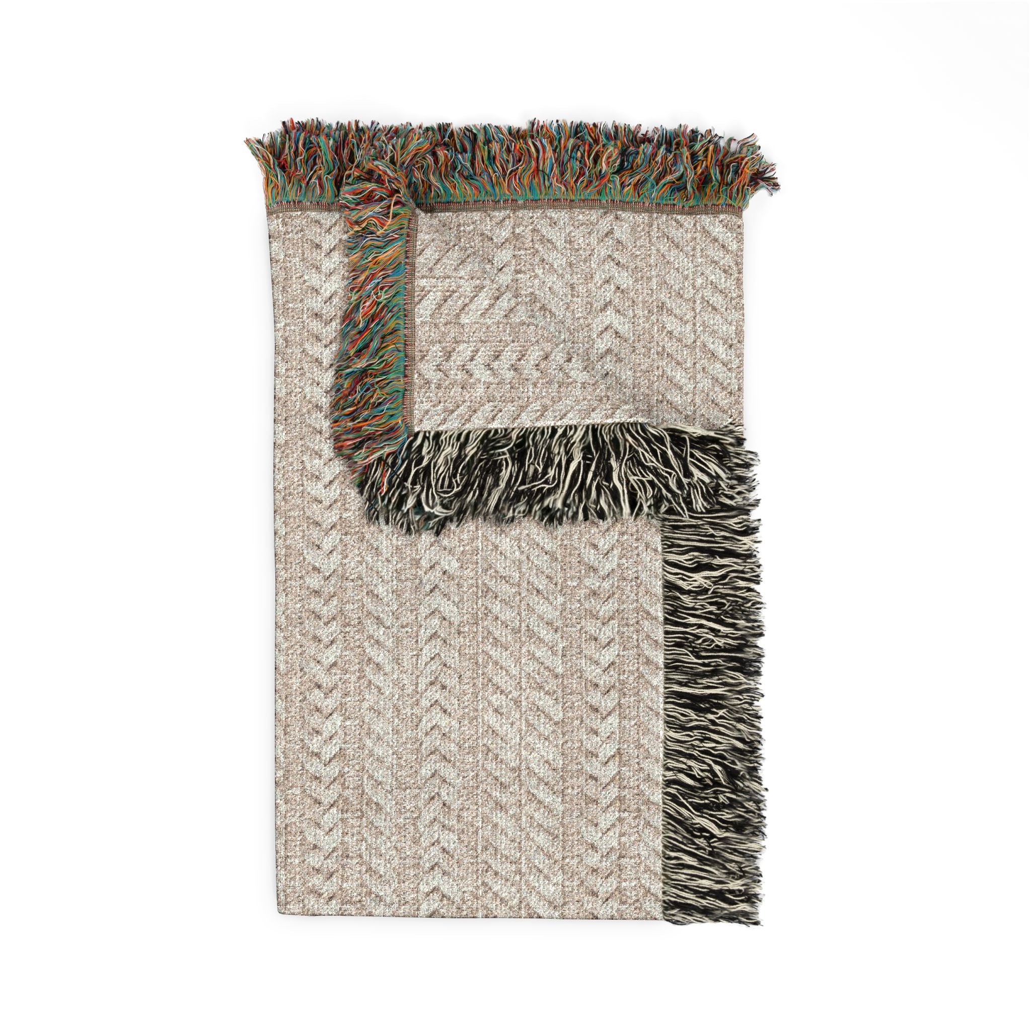 Plumstead Manor Textured Woven Throw Blanket — Reversible Striped Fringe Accent - Creations by Chris and Carlos