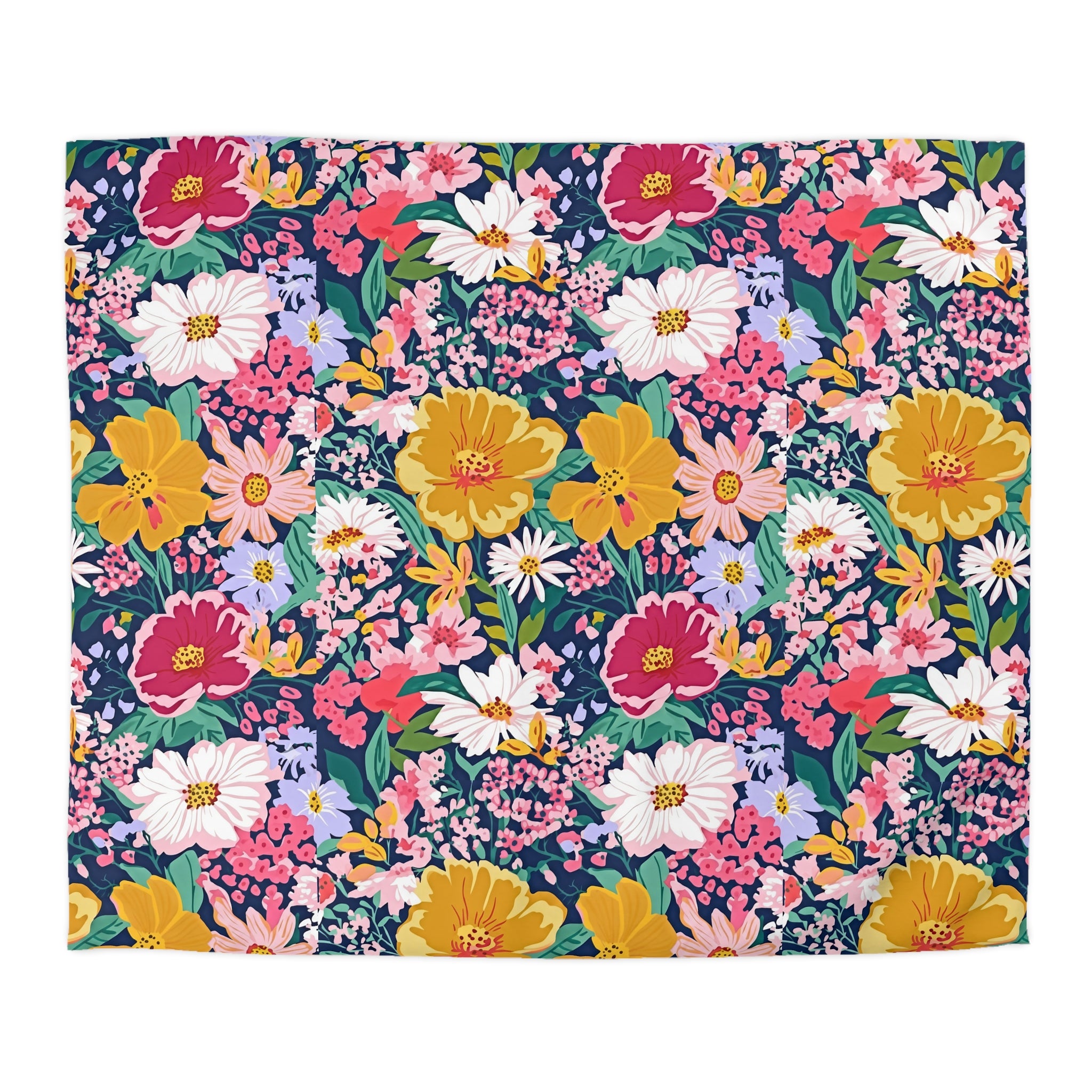 The Artisanal Flora Gallery Floral Duvet Cover — Bright Garden Bloom Microfiber Bedding - Creations by Chris and Carlos