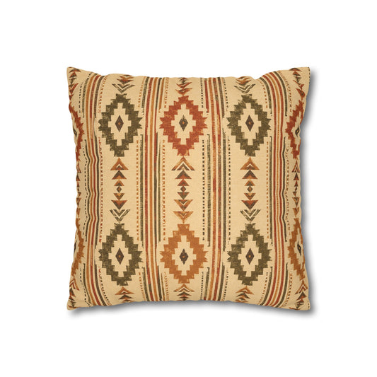 Southwestern Geometric Throw Pillowcase — Aztec Diamond Pattern - Creations by Chris and Carlos