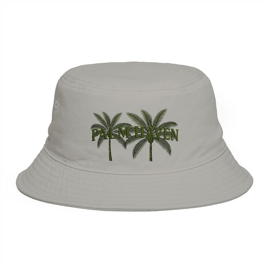 Palm Haven Bucket Hat – Tropical Palm Tree Embroidered Sun Hat - Creations by Chris and Carlos