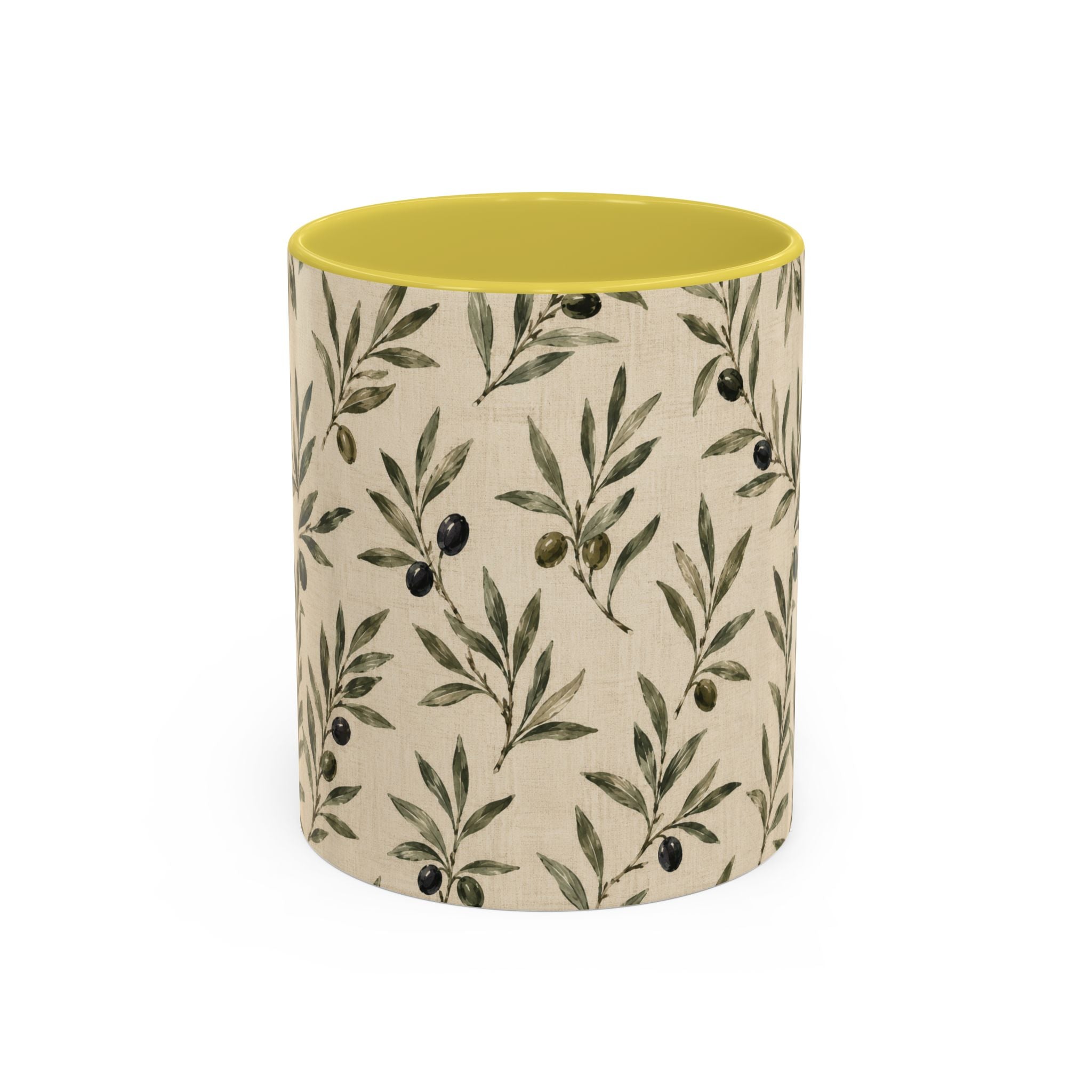 Olive Branch Pattern Ceramic Mug (11oz, 15oz) - Creations by Chris and Carlos