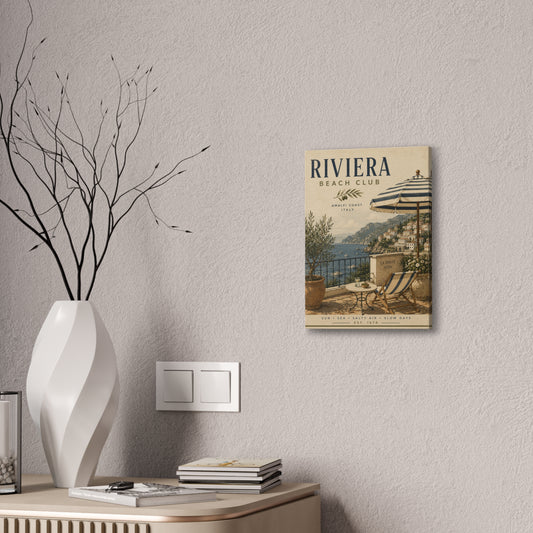 Riviera Beach Club Canvas Wall Art – Amalfi Coast Seaside Print - Creations by Chris and Carlos