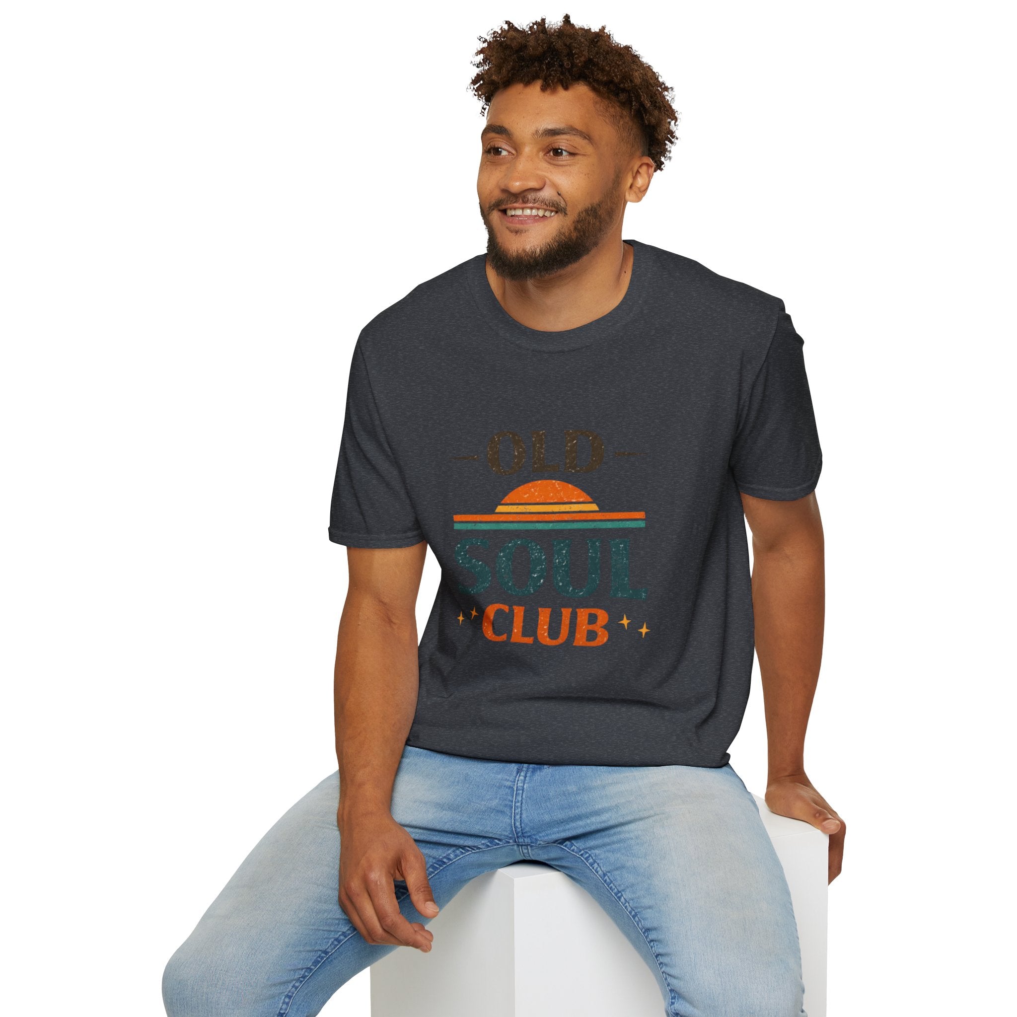 Old Soul Club T-Shirt — Retro Sunset Graphic Tee - Creations by Chris and Carlos
