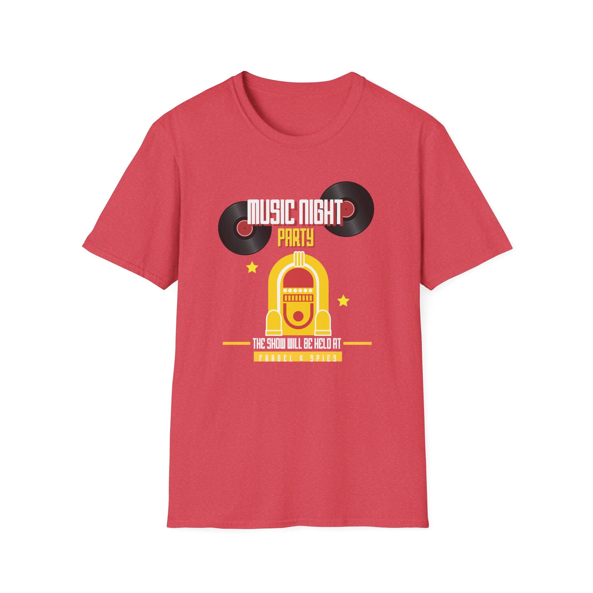 Music Night Party T-Shirt — Retro Jukebox & Vinyl Record Tee - Creations by Chris and Carlos