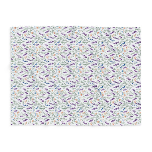 The Artisanal Flora Gallery Floral Lavender Fleece Blanket - Creations by Chris and Carlos