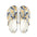 Blue & Gold Leaf Pattern EVA Clogs — Comfortable Printed Garden Shoes