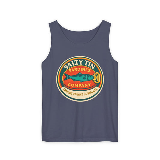 Salty Tin Sardines Vintage Logo Tank Top - Creations by Chris and Carlos