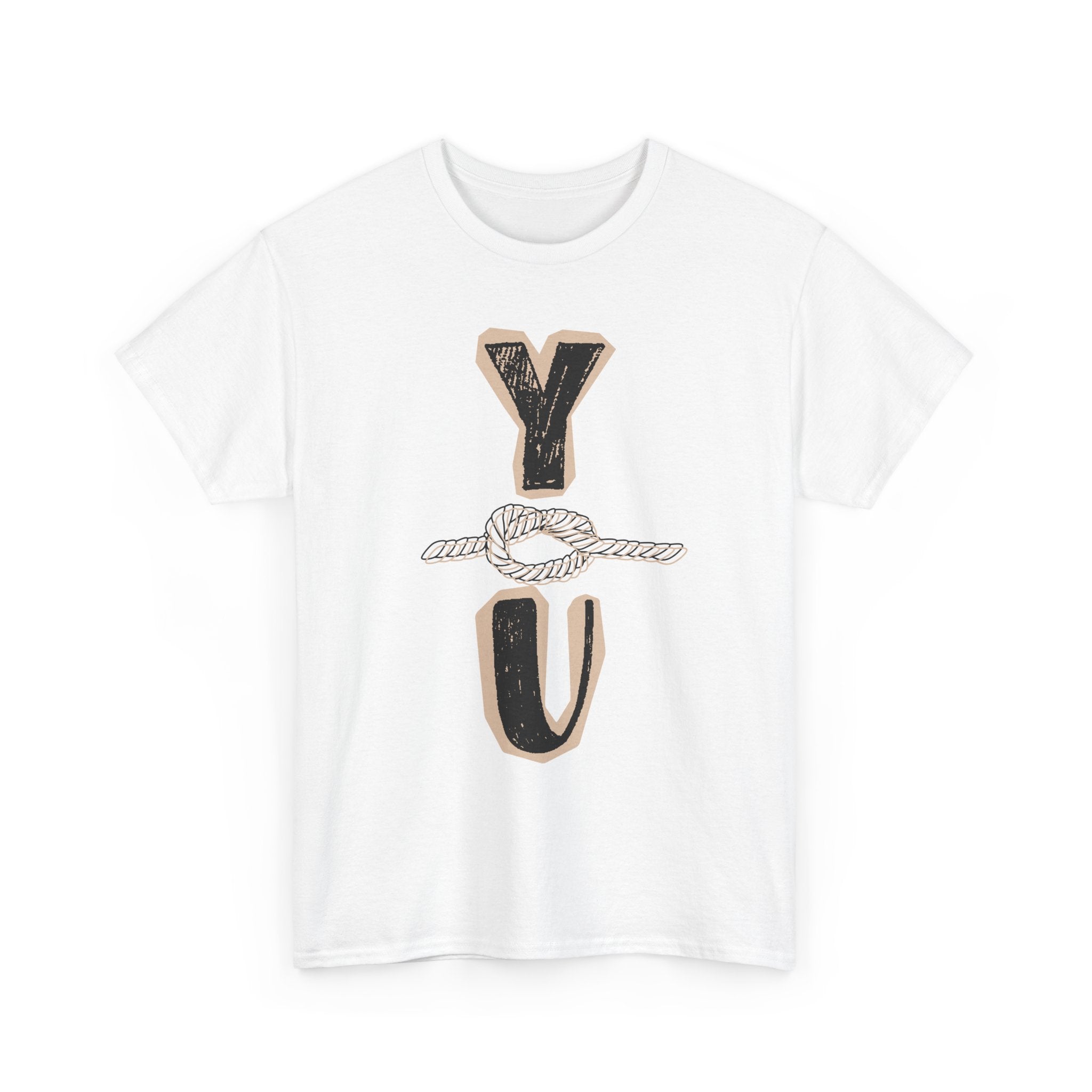 Y Knot U Knot Tee — 'Y U' Rope Graphic Cotton T-Shirt - Creations by Chris and Carlos