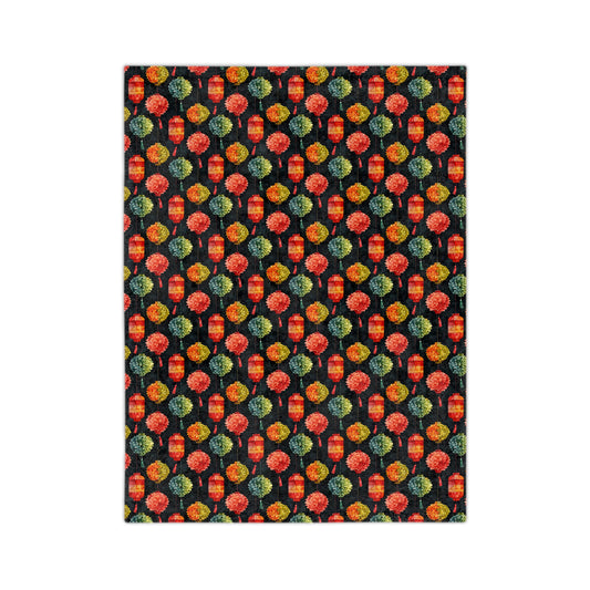 Sol y Alegría (Sun and Joy) Collection-Lanterns Velveteen Blanket - Creations by Chris and Carlos