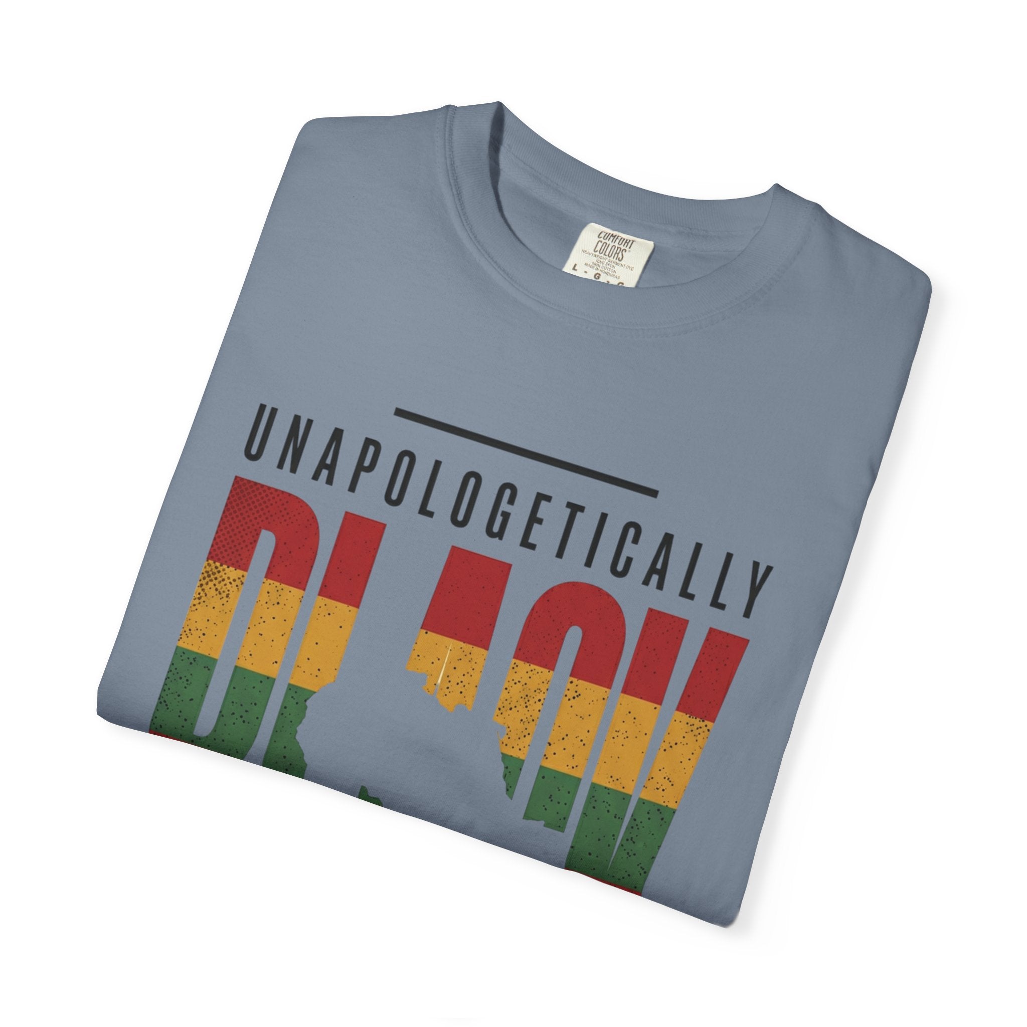 Unapologetically Black T-Shirt — Retro Pan-African Stripes - Creations by Chris and Carlos
