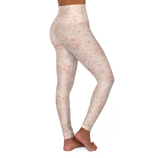 Floral Blush High-Waist Yoga Leggings - Creations by Chris and Carlos