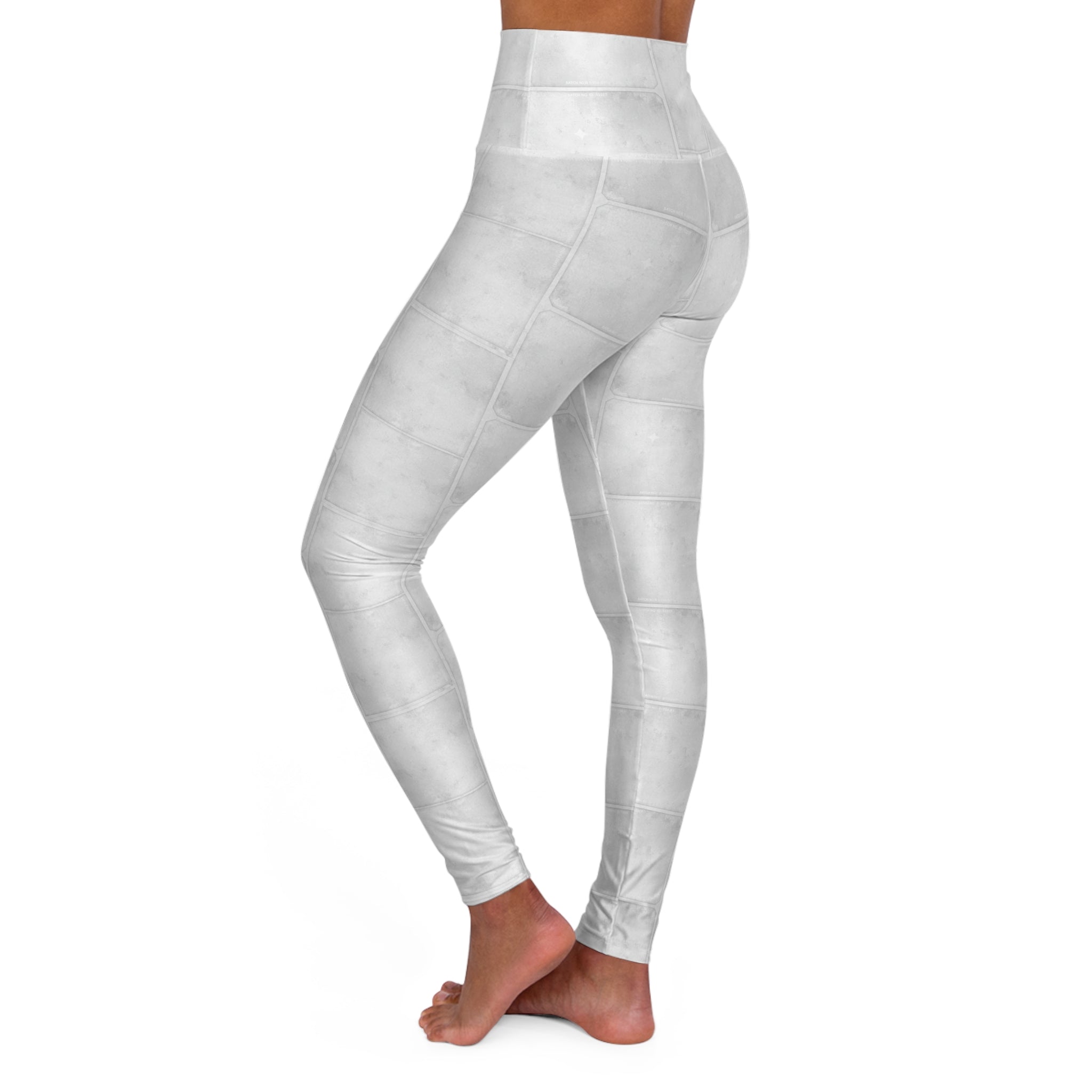 High-Waist Yoga Leggings — Light Marble All-Over Print - Creations by Chris and Carlos
