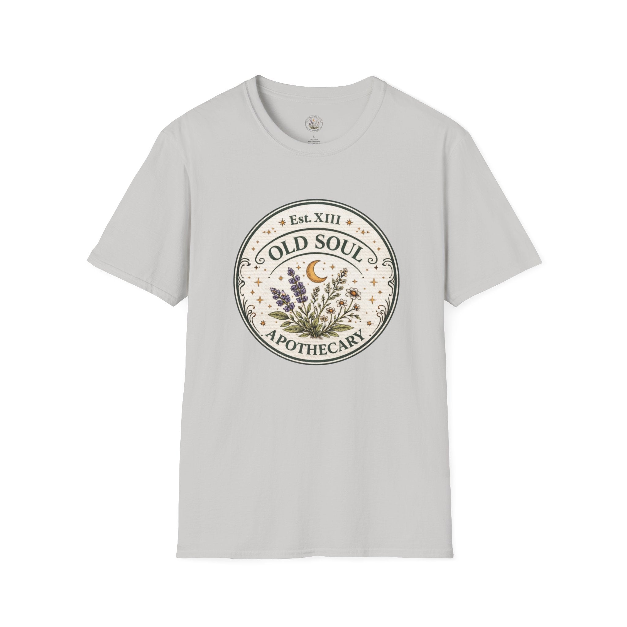 Old Soul Apothecary T-Shirt – Vintage Herbal Moon Graphic Tee - Creations by Chris and Carlos