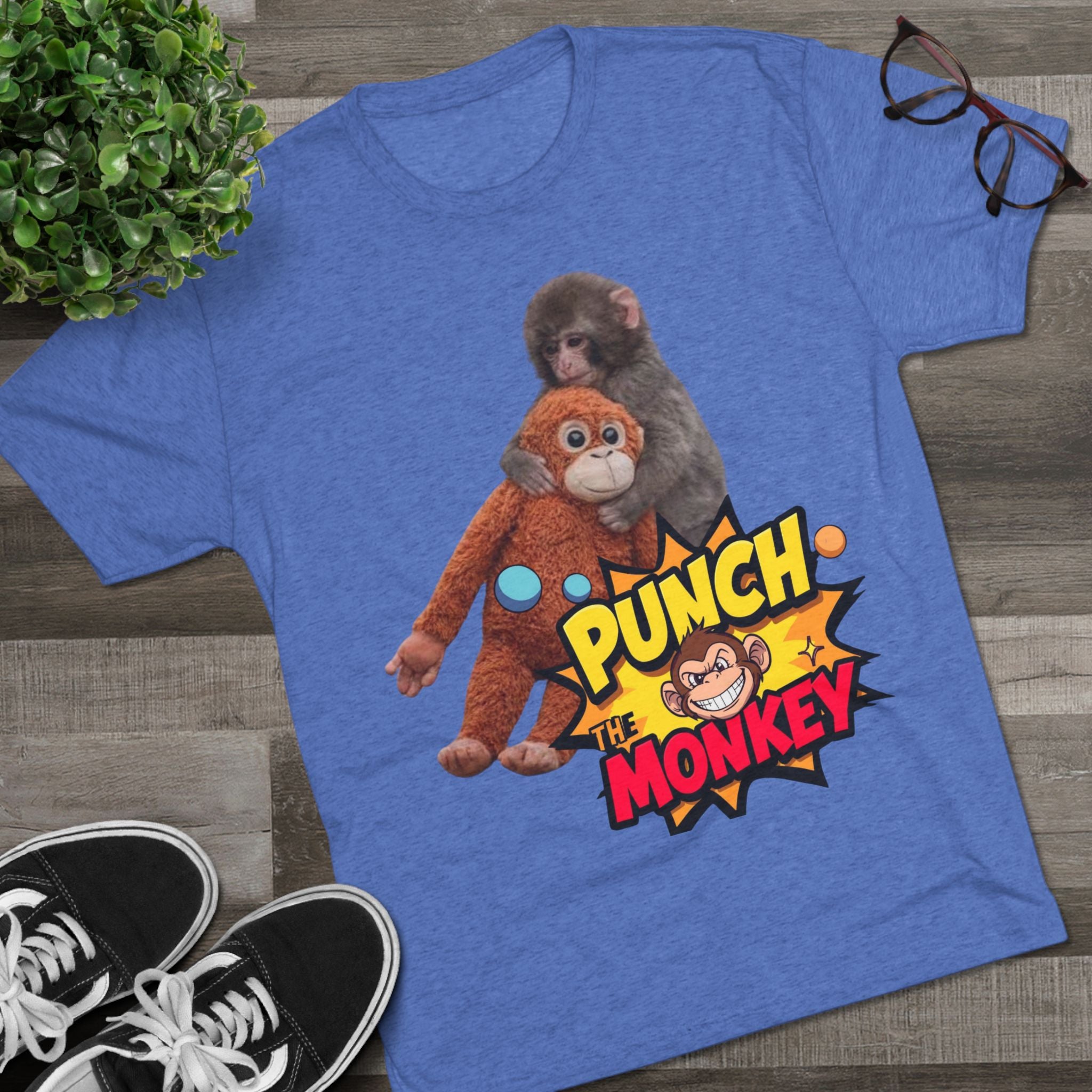 Punch the Monkey T-Shirt — Retro Comic Cartoon Monkey Graphic Tee - Creations by Chris and Carlos