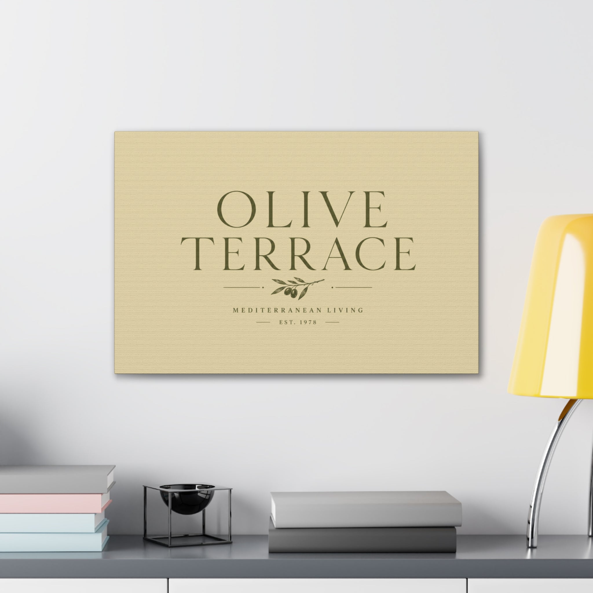Olive Terrace Canvas Wall Art — Mediterranean Living Stretched Canvas - Creations by Chris and Carlos