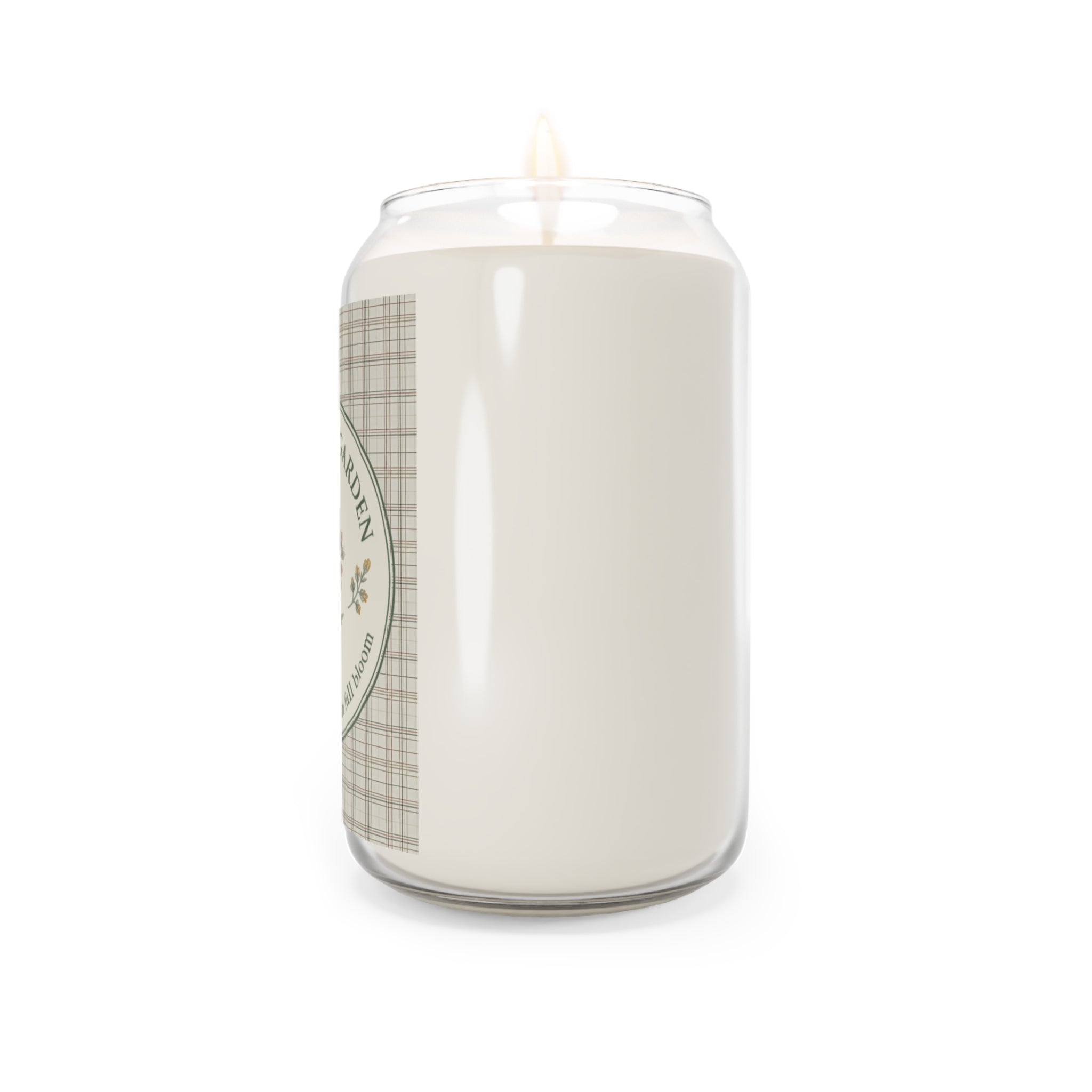 Briarwood Garden Scented Soy Candle — 13.75oz Floral Plaid Jar Candle - Creations by Chris and Carlos