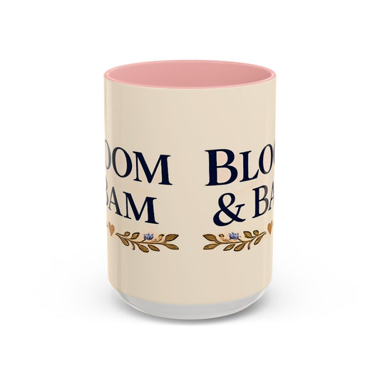 Bloom & Bam Accent Coffee Mug — Floral Heart Ceramic Coffee Cup (11/15oz) - Creations by Chris and Carlos