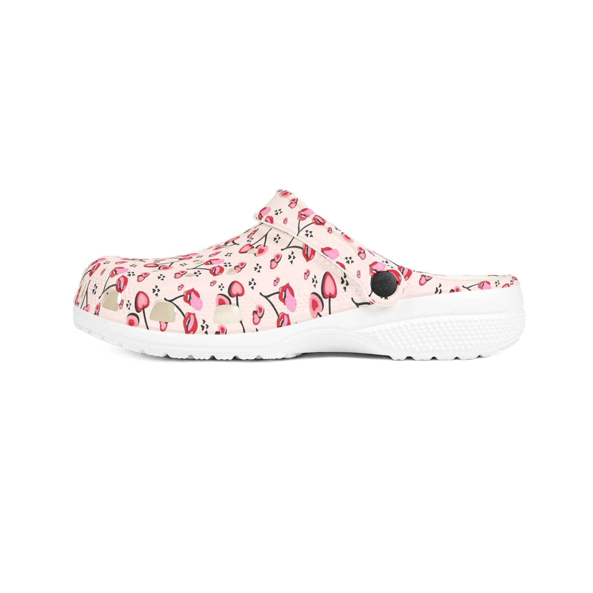 Floral Cherry Print EVA Clogs — Pink Garden Comfort Shoes - Creations by Chris and Carlos