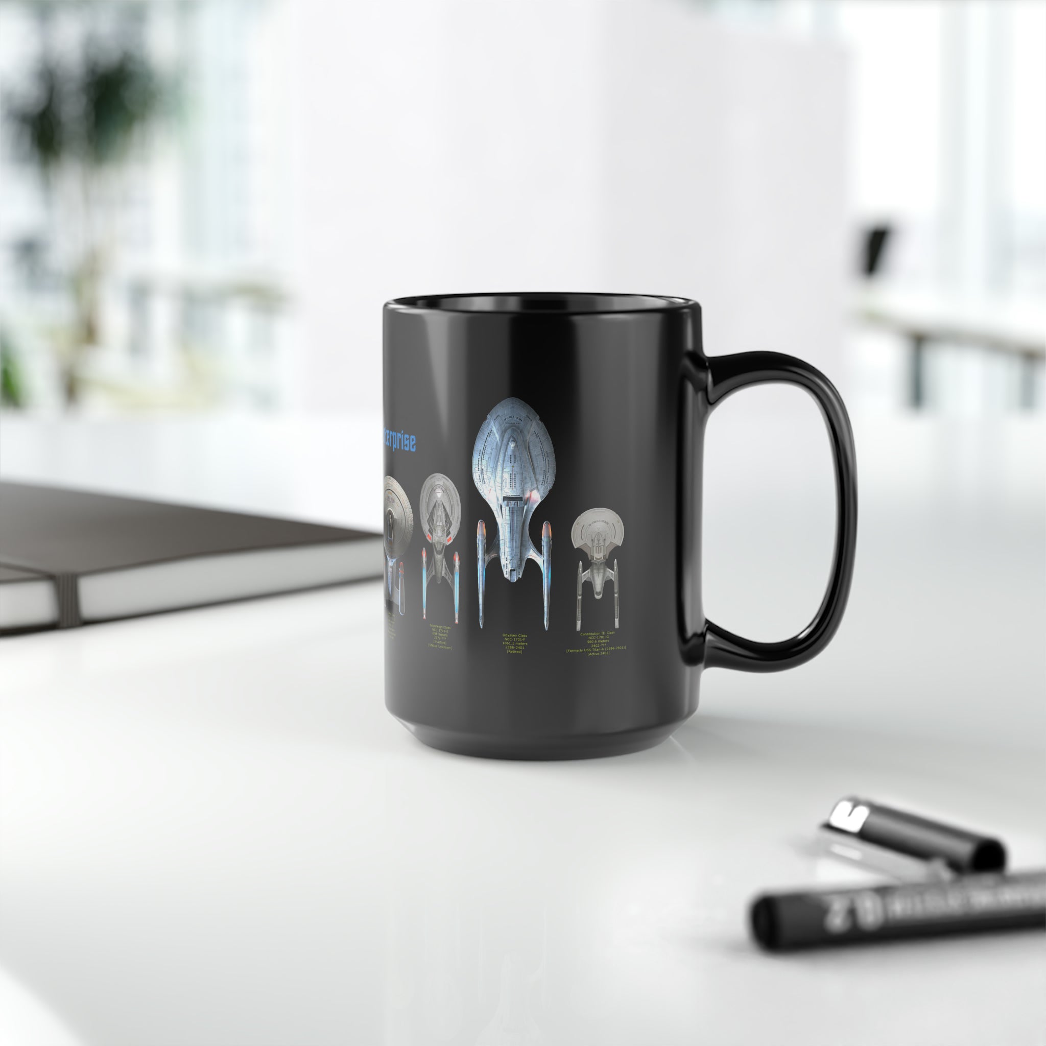 Star Trek Ships- White Ceramic Mug - Creations by Chris and Carlos